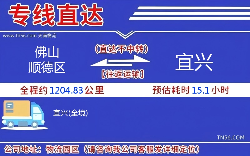 佛山顺德区到宜兴物流公司 佛山顺德区到宜兴物流公司