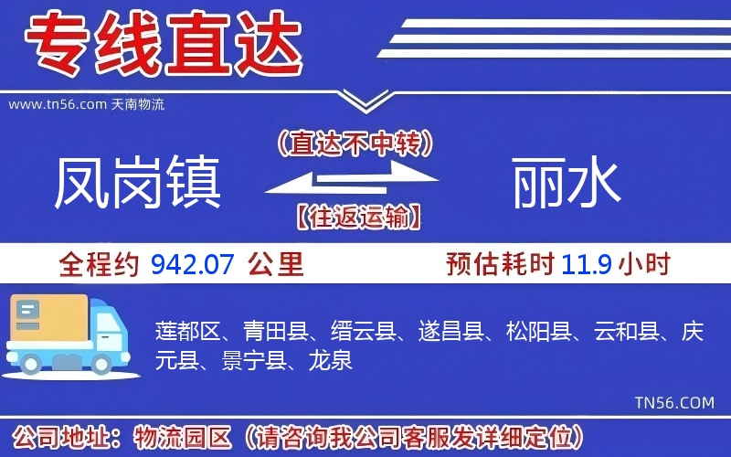 凤岗镇到丽水物流公司