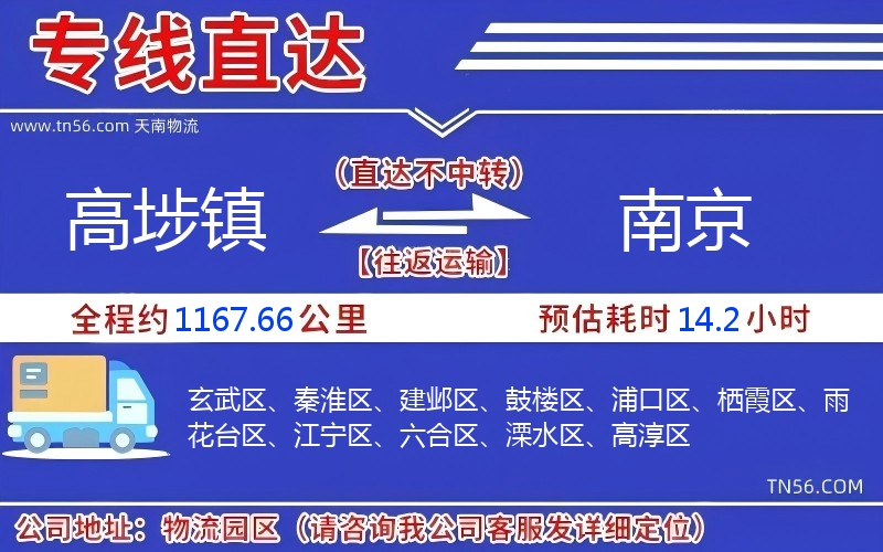 高埗镇到南京物流公司 高埗镇到南京物流公司