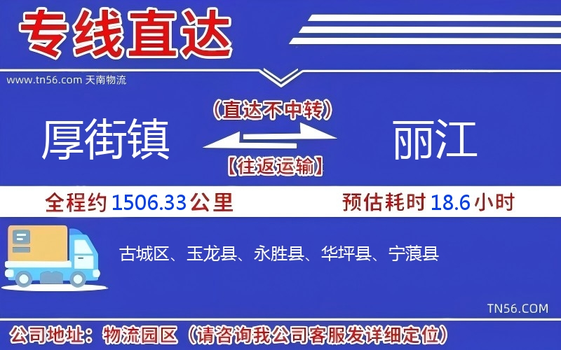 厚街镇到丽江物流公司 厚街镇到丽江物流公司