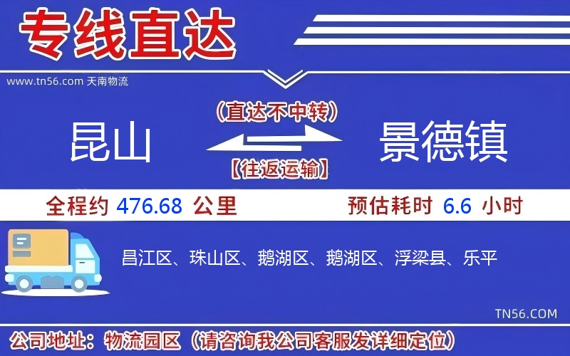 昆山到景德镇物流公司 昆山到景德镇物流公司